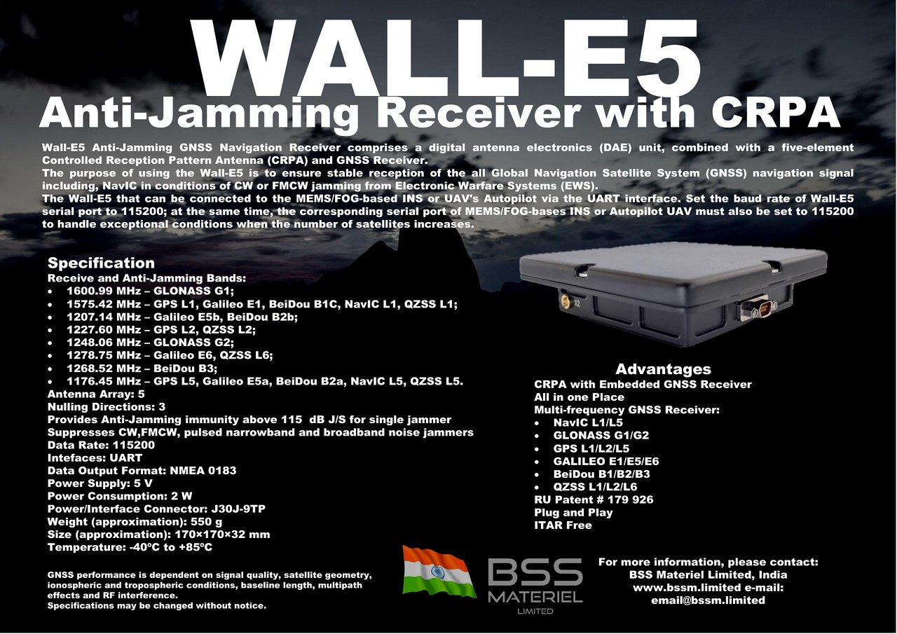 Wall-E5 Anti-Jamming Receiver with CRPA